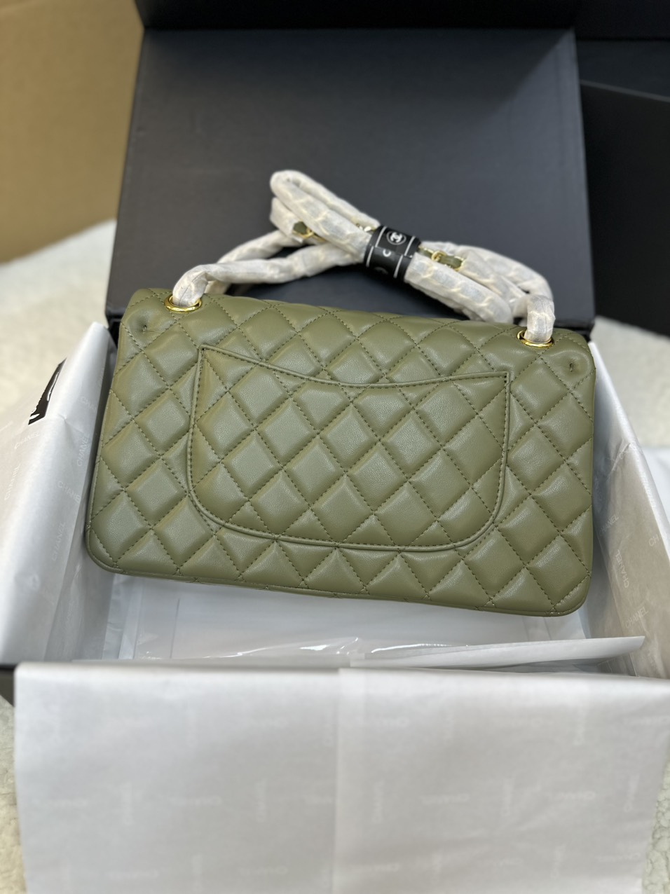 Túi Xách Chanel Classic Flap Màu Xanh Lá Cây Size 25cm