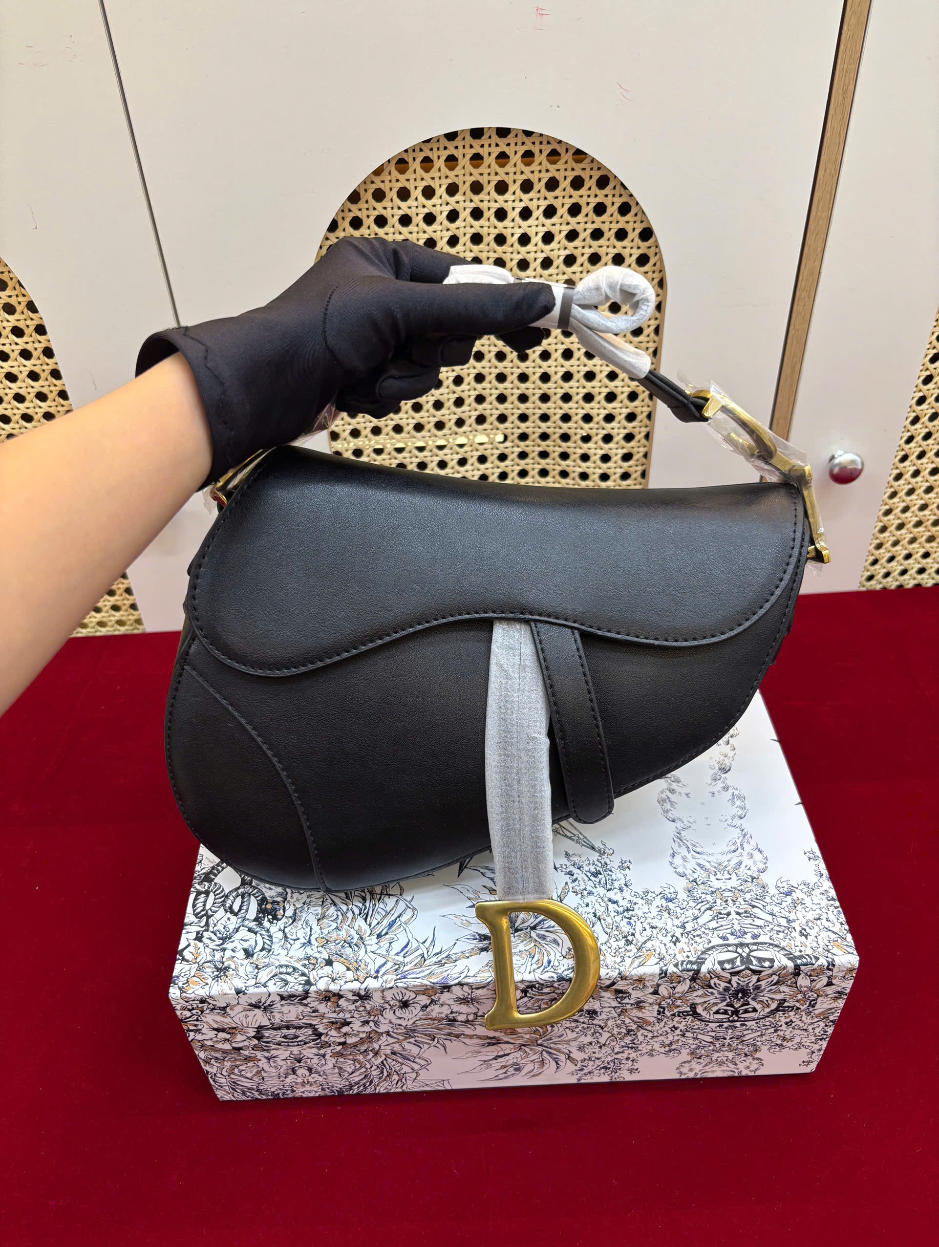 Túi Xách Dior Saddle Bag With Strap Super Màu Đen Size 25.5cm