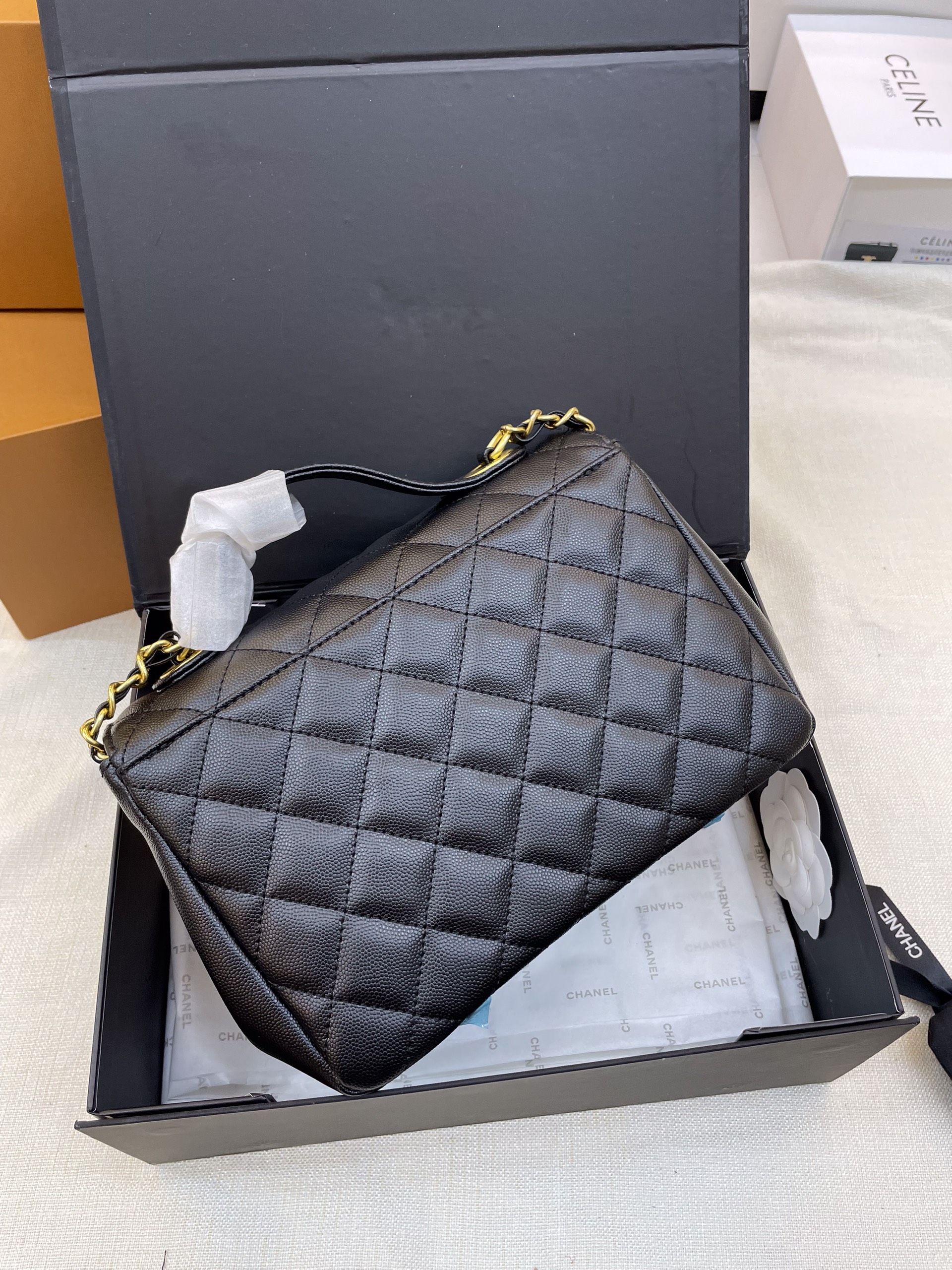 Túi Xách Chanel Super Business Affinity Màu Đen Khóa Vàng Size 25cm