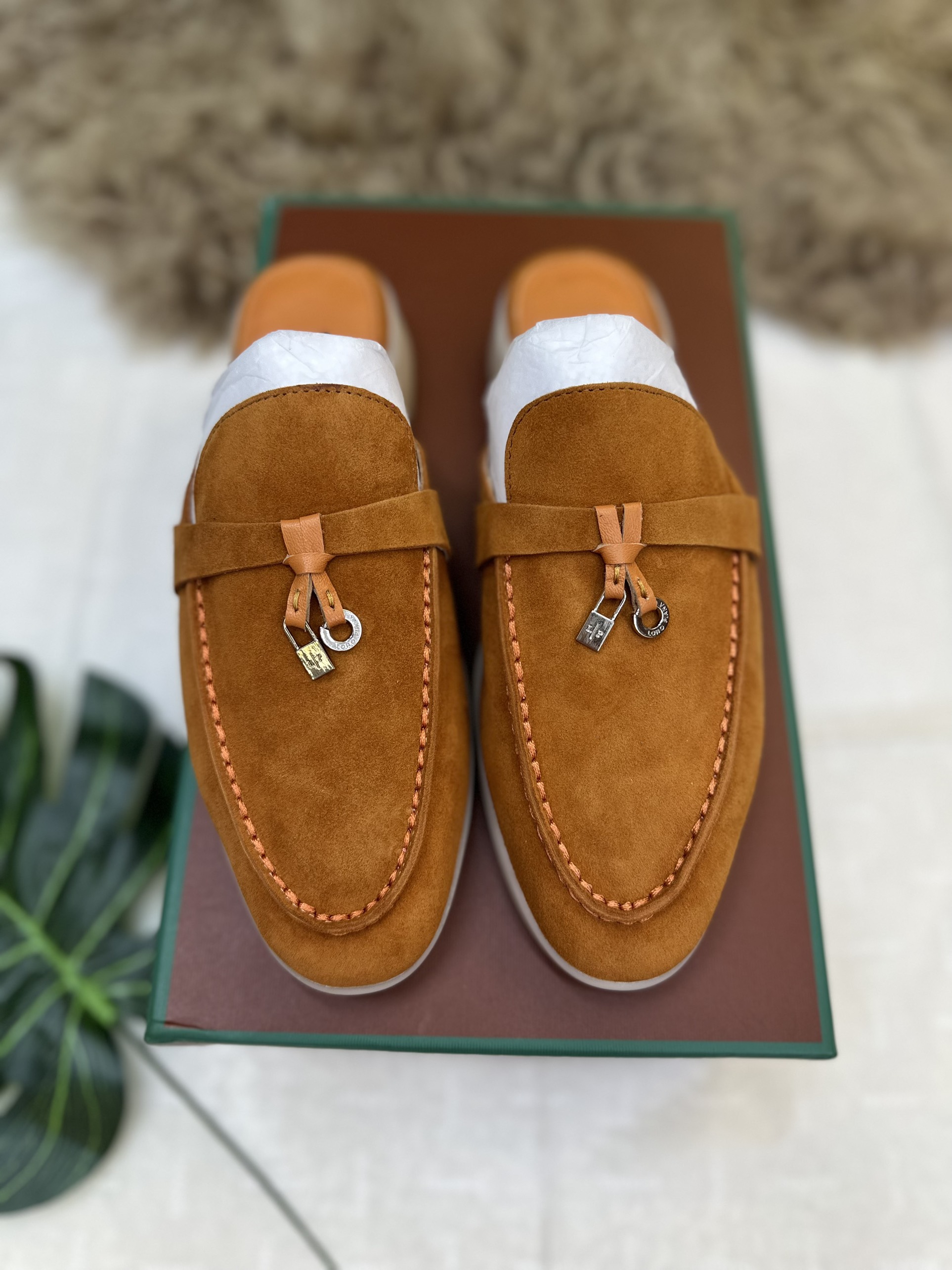 Giày Lười Loro Piana Siêu Cấp Màu Nâu Size 36