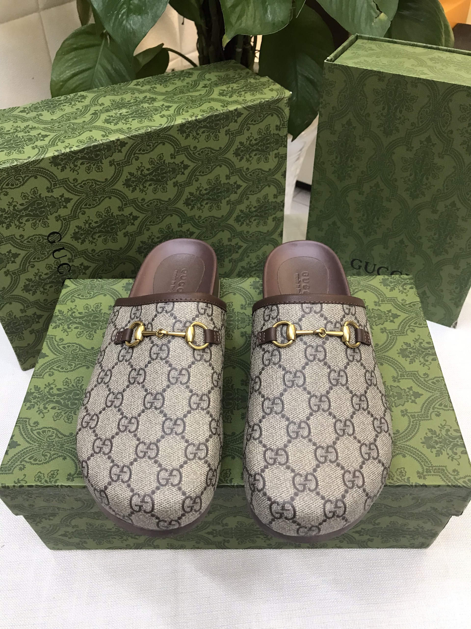 Dép Nam Gucci GG Slipper Horsebit Siêu Cấp 655571