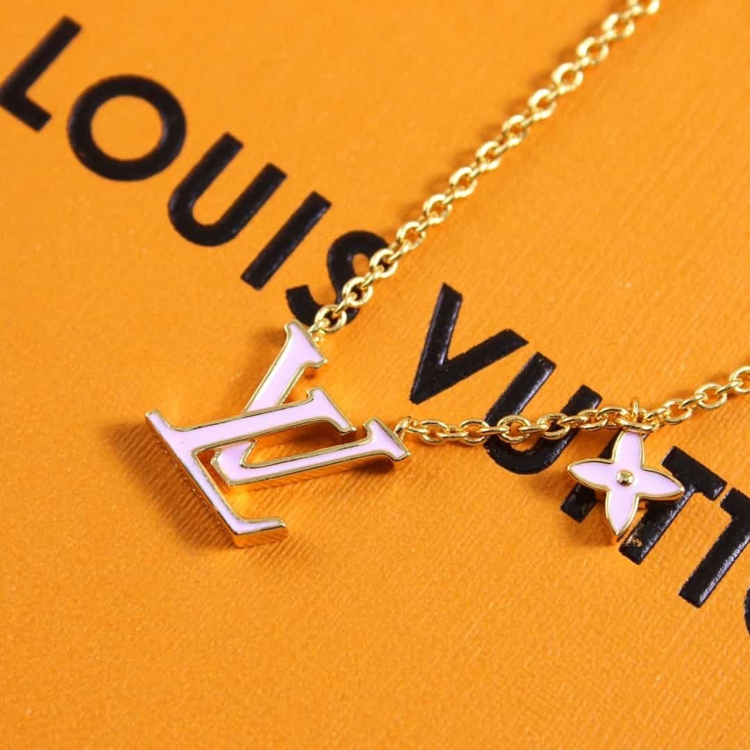 Vòng Cổ Vòng Tay Louis Vuitton Cỏ Bốn Lá Siêu Cấp Hồng Full Box