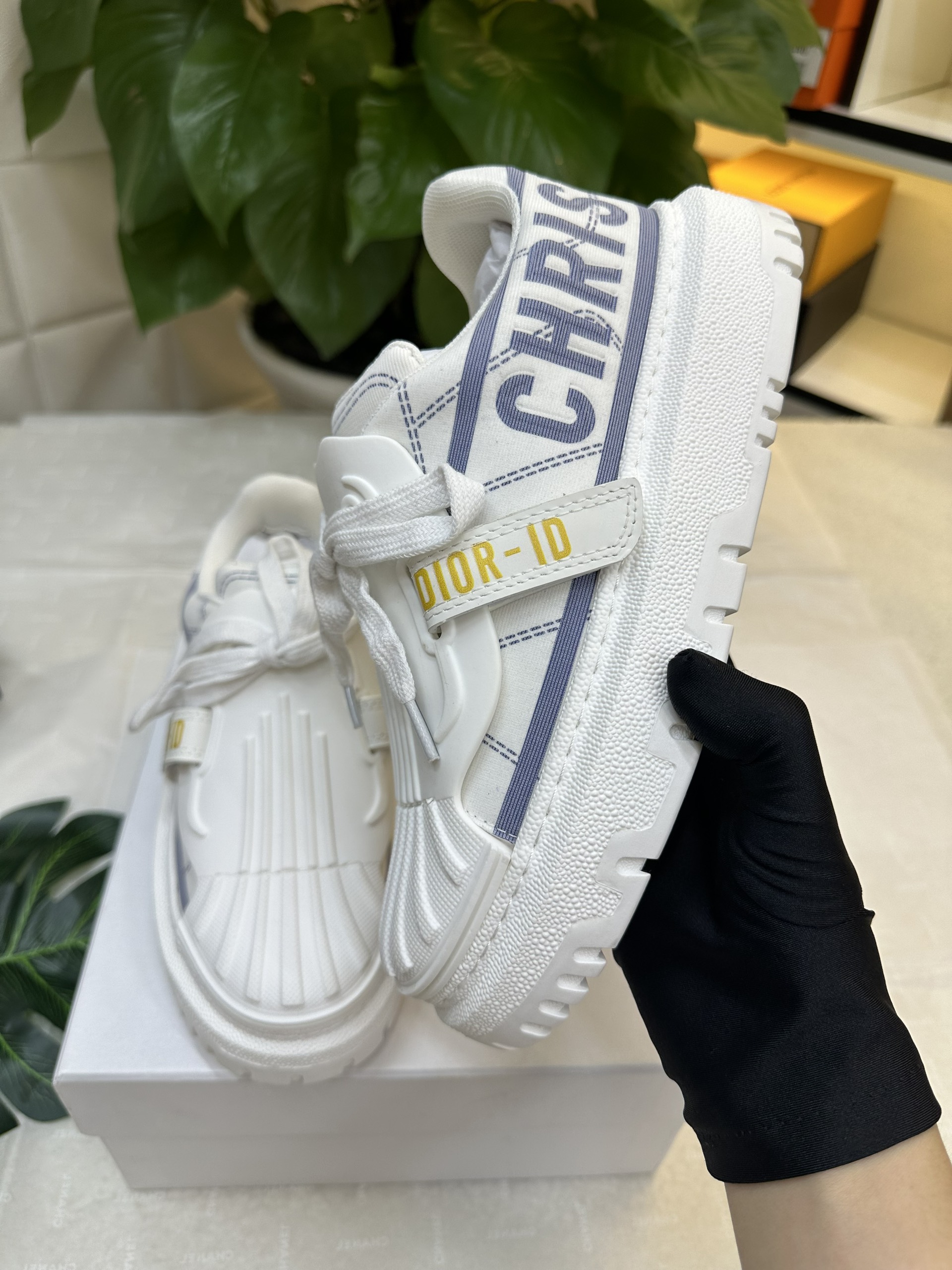 Giày Dior-ID Sneaker White and French Blue Technical Fabric Siêu Cấp Size 37