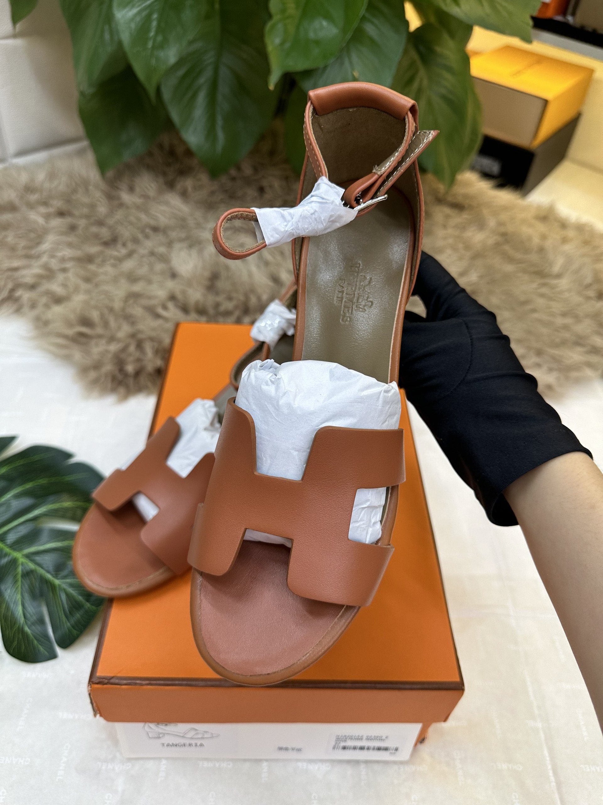 Giày Hermes Encens 50 Sandal Naturel Siêu Cấp Size 37