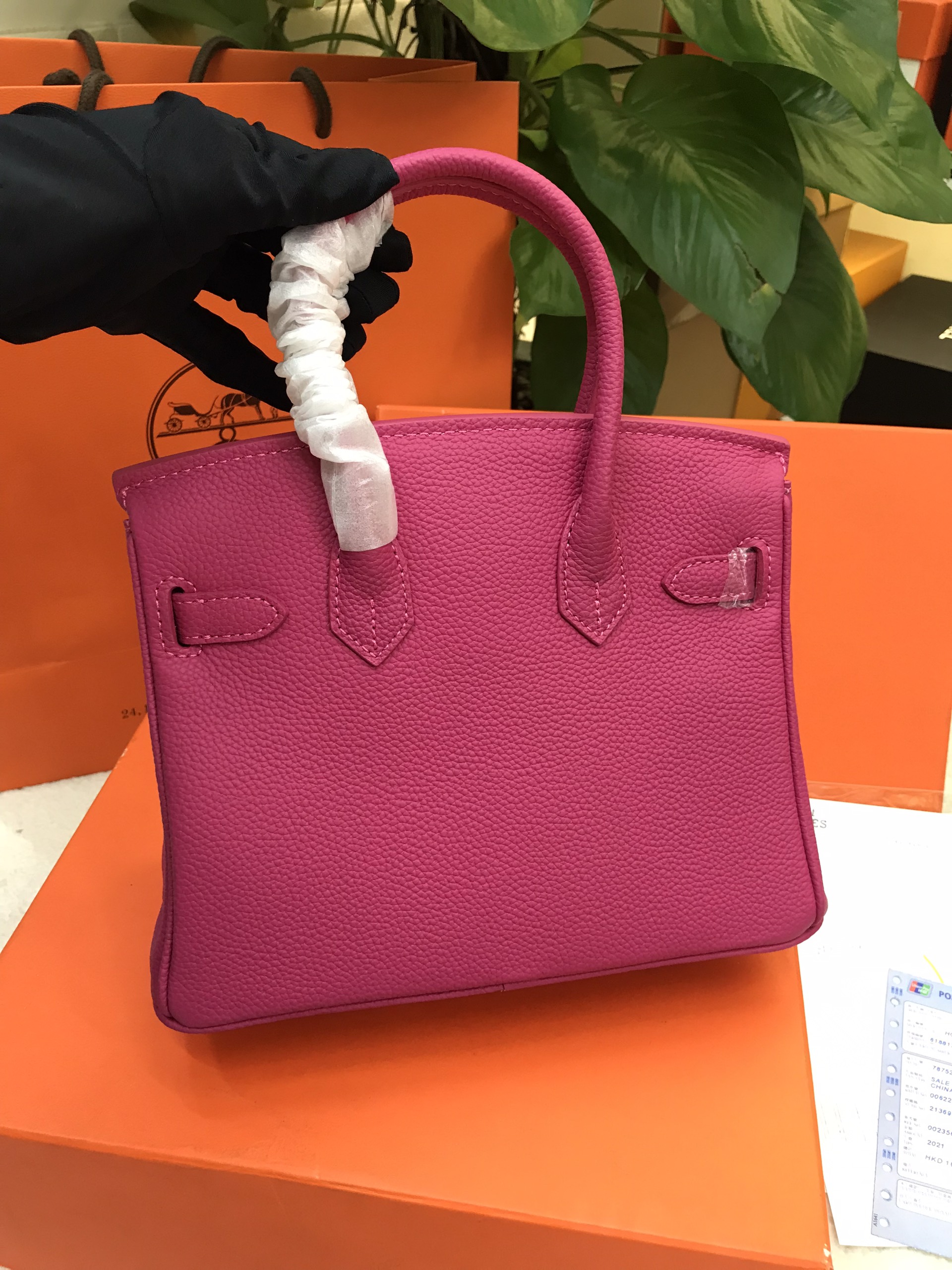 Túi Hermes Birkin 25 Super Màu Hồng Khóa Bạc Size 25cm