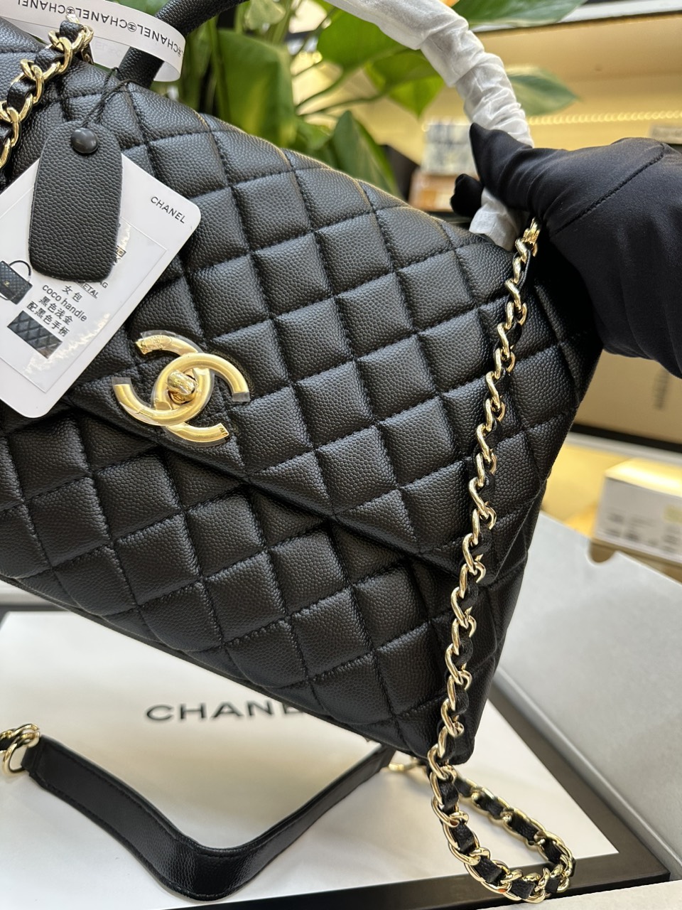 Túi Chanel Coco Màu Đen Da Hạt Size 28cm