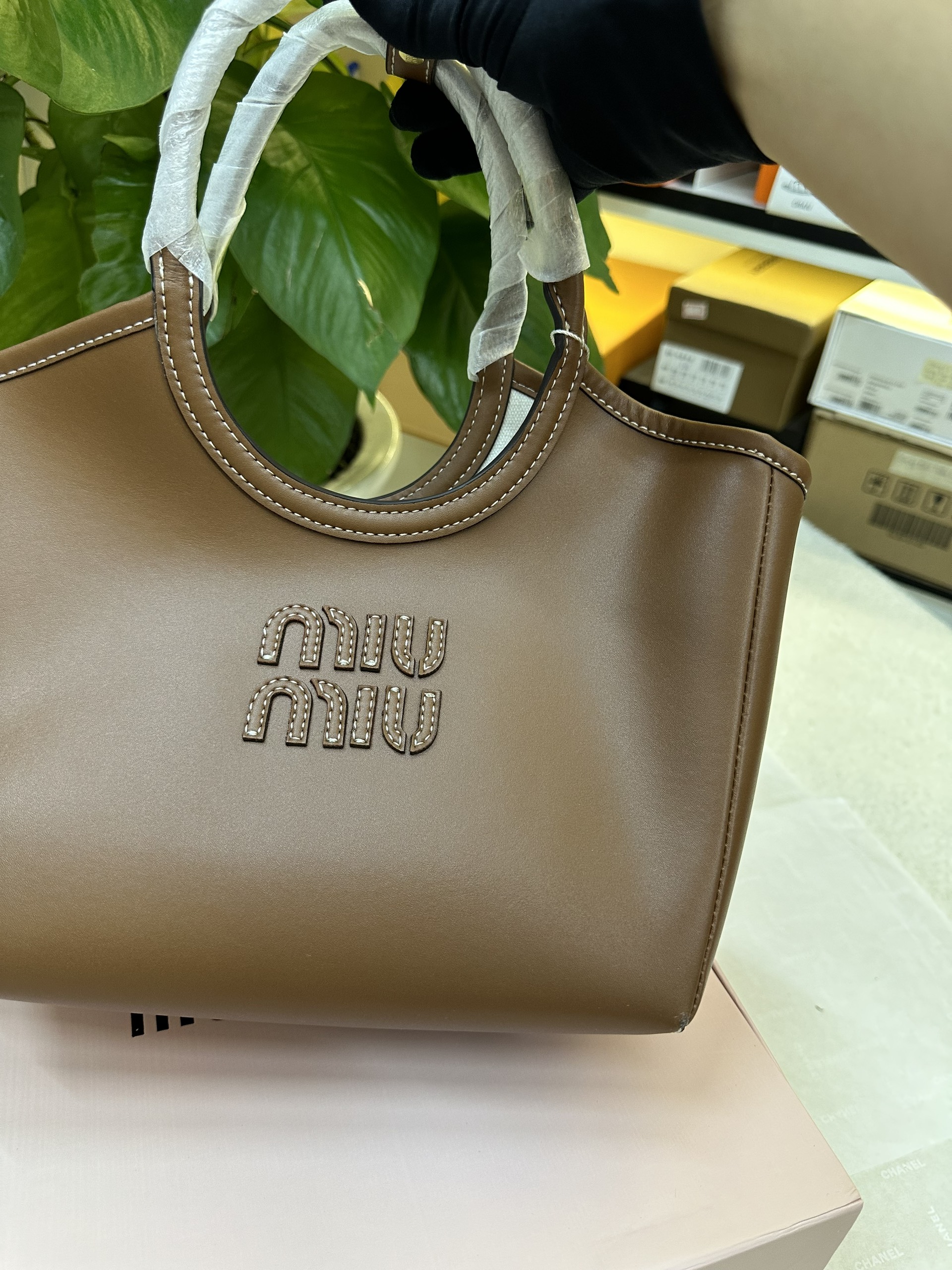 Túi Miu Miu Bolso IVY De Piel Super Màu Nâu Size 23cm