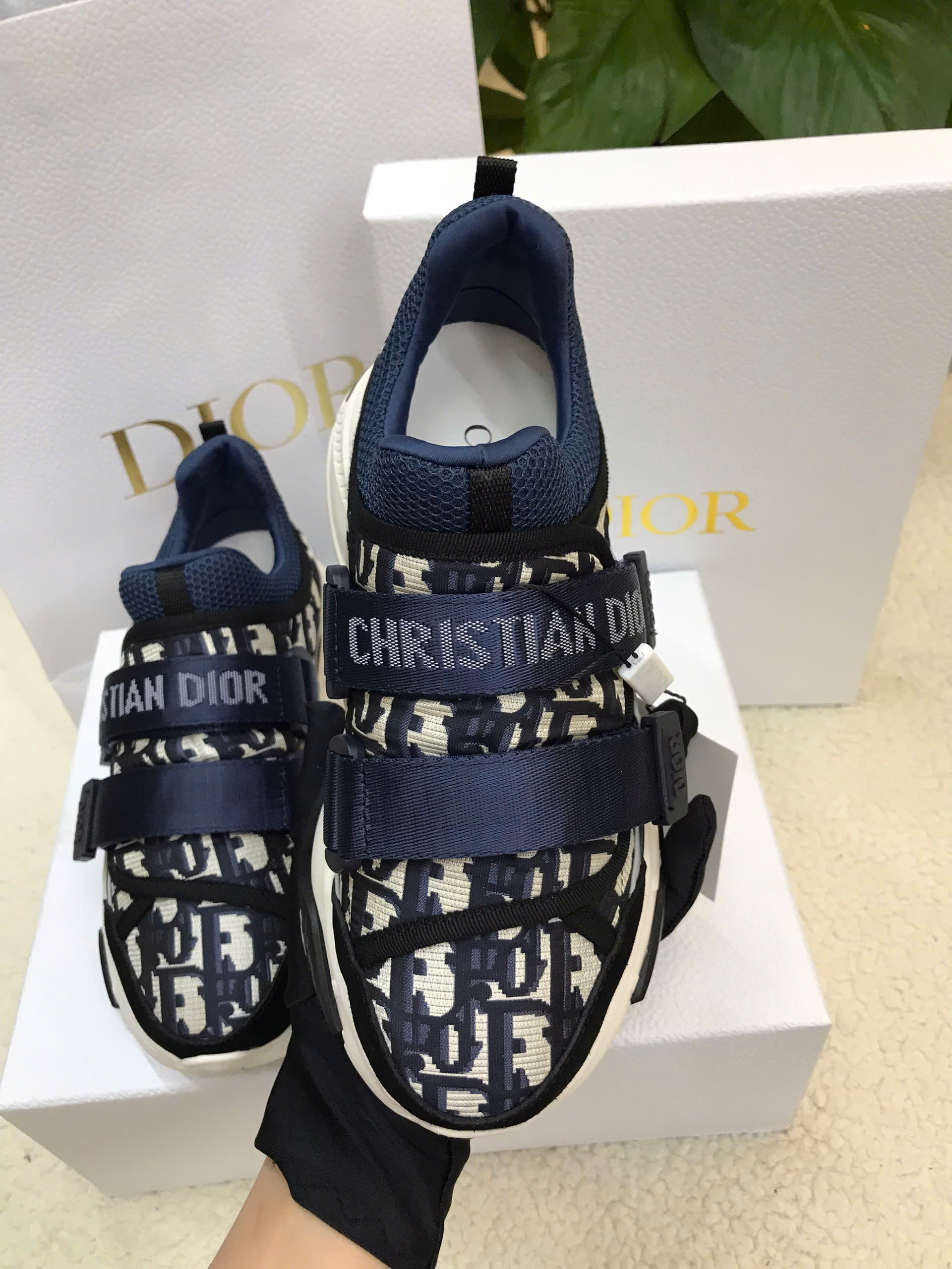 Giày Dior D-Wander Sneaker Deep Blue Siêu Cấp Màu Xanh Size 35