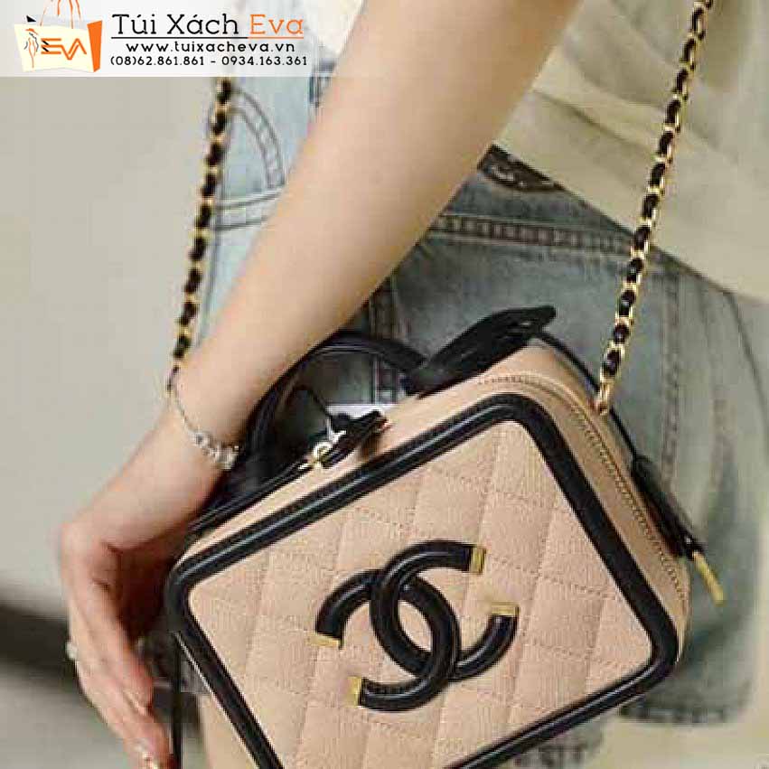 Túi Xách Chanel Vanity Bag Siêu Cấp Màu Cam Đẹp.