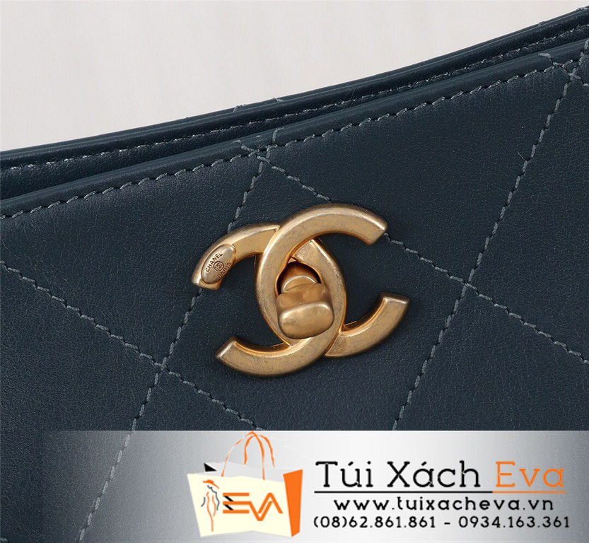 Túi Xách Chanel Hobo Handbag Siêu Cấp Màu Xanh Dương Đậm A57573