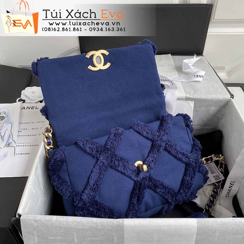 Túi Xách Chanel 19 Flap Bag Siêu Cấp Màu Xanh Dương Đẹp.