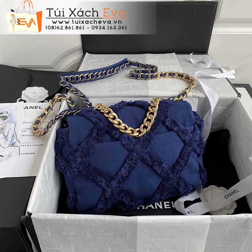 Túi Xách Chanel 19 Flap Bag Siêu Cấp Màu Xanh Dương Đẹp.