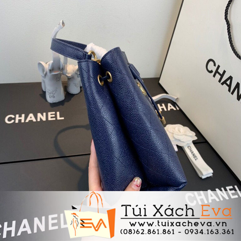 Túi Xách Chanel Drawstring Bag Siêu Cấp Màu Xanh Dương AS0310