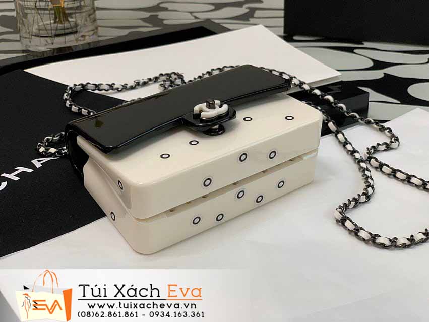 Túi Xách Chanel Bag Siêu Cấp Màu Trắng Phối Đen Đẹp.