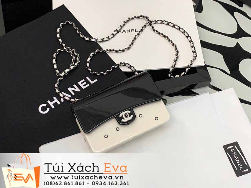 Túi Xách Chanel Bag Siêu Cấp Màu Trắng Phối Đen Đẹp.