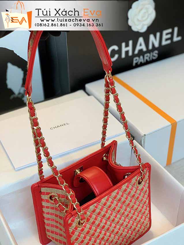 Túi Xách Chanel Bag Siêu Cấp Màu Đỏ Sọc Đẹp.