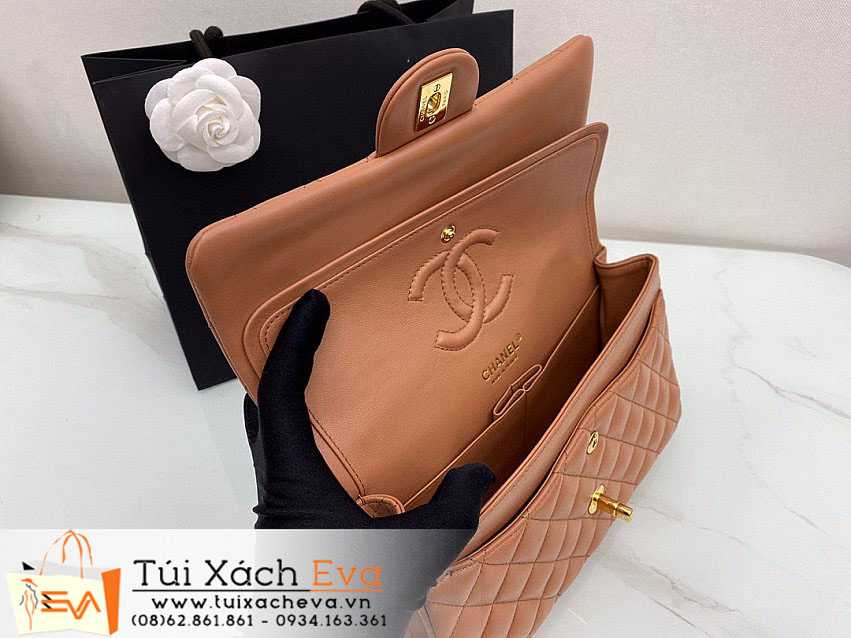 Túi Xách Chanel Classic Flap Bag Siêu Cấp Màu Nâu Đẹp.