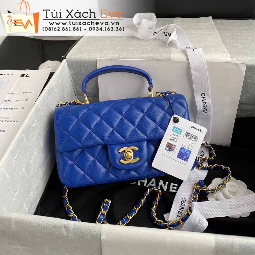 Túi Xách Chanel Classic Flap Bag Siêu Cấp Màu Xanh Dương Đẹp M2431.