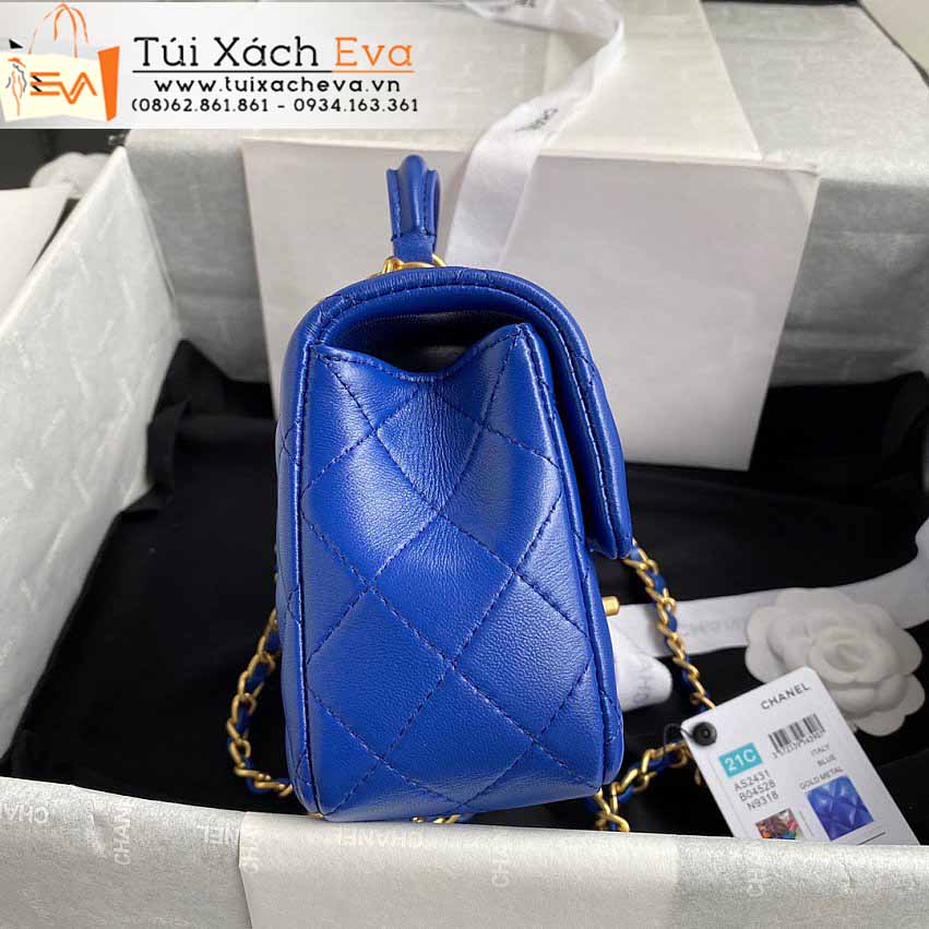 Túi Xách Chanel Classic Flap Bag Siêu Cấp Màu Xanh Dương Đẹp M2431.