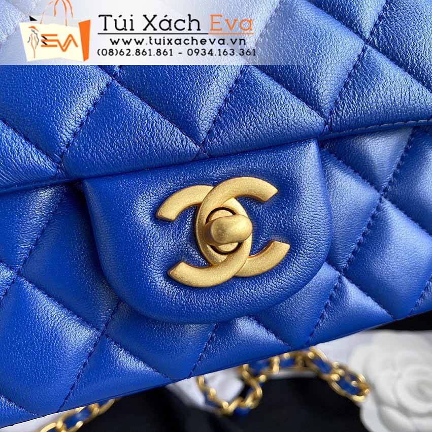 Túi Xách Chanel Classic Flap Bag Siêu Cấp Màu Xanh Dương Đẹp M2431.