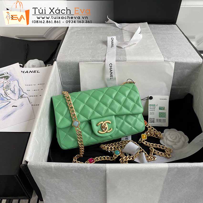 Túi Xách Chanel Classic Flap Bag Siêu Cấp Màu Xanh Đẹp M2380.