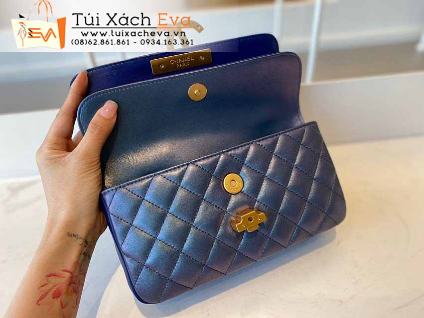 Túi Xách Chanel Classic Flap Bag Siêu Cấp Màu Xanh Đẹp M57277.