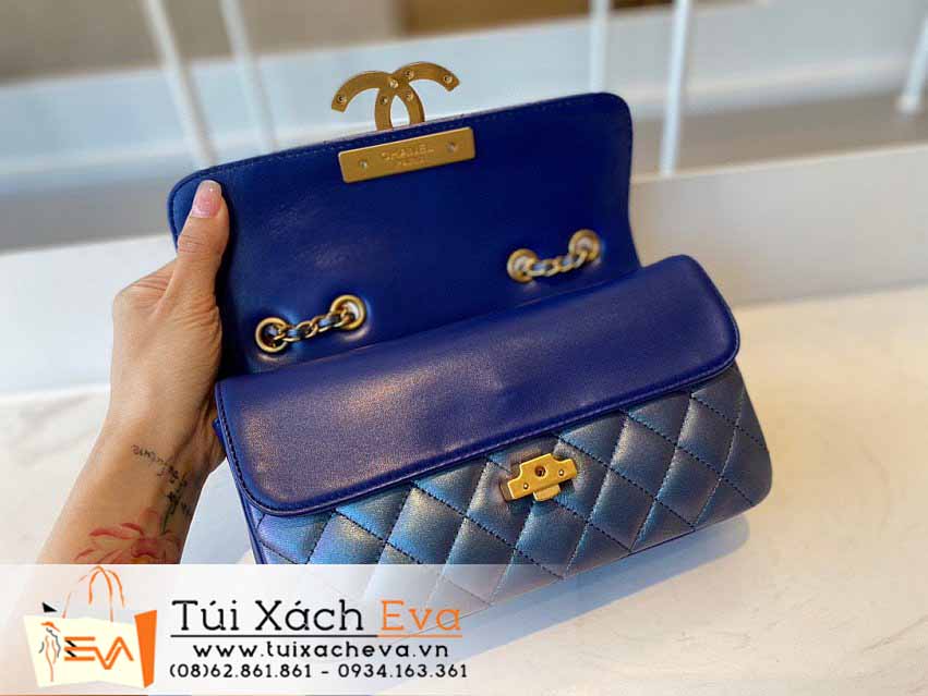 Túi Xách Chanel Classic Flap Bag Siêu Cấp Màu Xanh Đẹp M57277.
