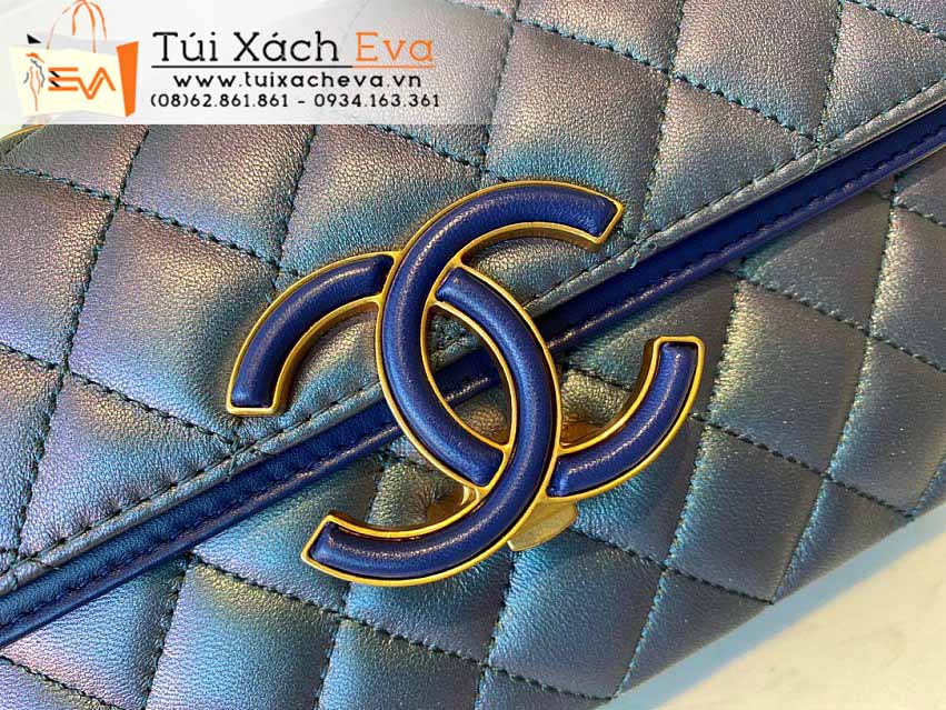 Túi Xách Chanel Classic Flap Bag Siêu Cấp Màu Xanh Đẹp M57277.