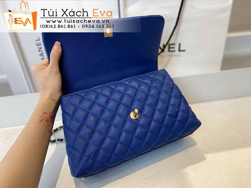 Túi Xách Chanel Coco Handle Bag Siêu Cấp Màu Xanh Dương Đẹp M92991