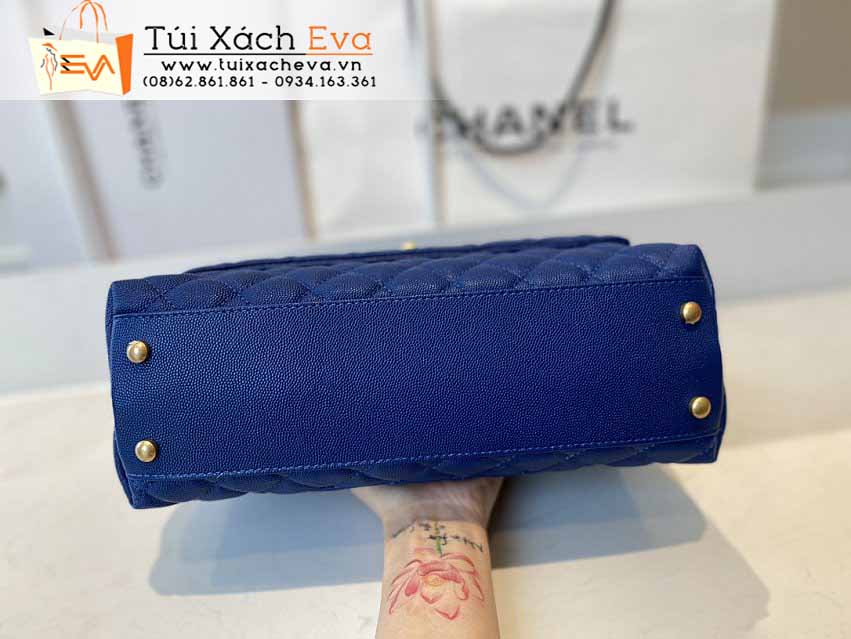 Túi Xách Chanel Coco Handle Bag Siêu Cấp Màu Xanh Dương Đẹp M92991