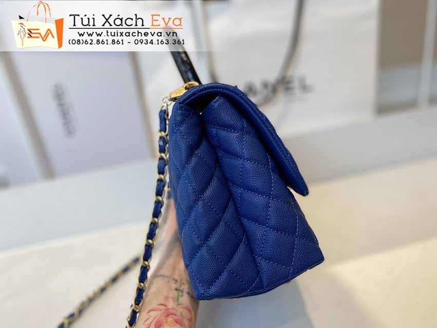 Túi Xách Chanel Coco Handle Bag Siêu Cấp Màu Xanh Dương Đẹp M92991