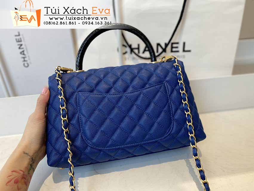 Túi Xách Chanel Coco Handle Bag Siêu Cấp Màu Xanh Dương Đẹp M92991