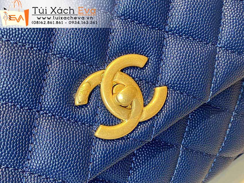 Túi Xách Chanel Coco Handle Bag Siêu Cấp Màu Xanh Dương Đẹp M92991