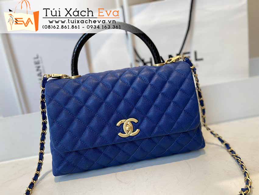 Túi Xách Chanel Coco Handle Bag Siêu Cấp Màu Xanh Dương Đẹp M92991