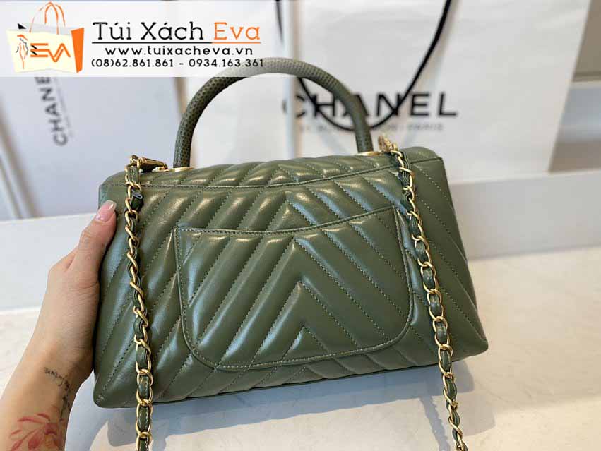 Túi Xách Chanel Coco Handle Bag Siêu Cấp Màu Xanh Lá Đẹp M92991