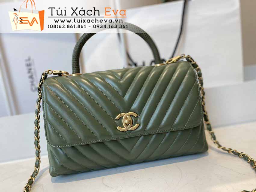 Túi Xách Chanel Coco Handle Bag Siêu Cấp Màu Xanh Lá Đẹp M92991