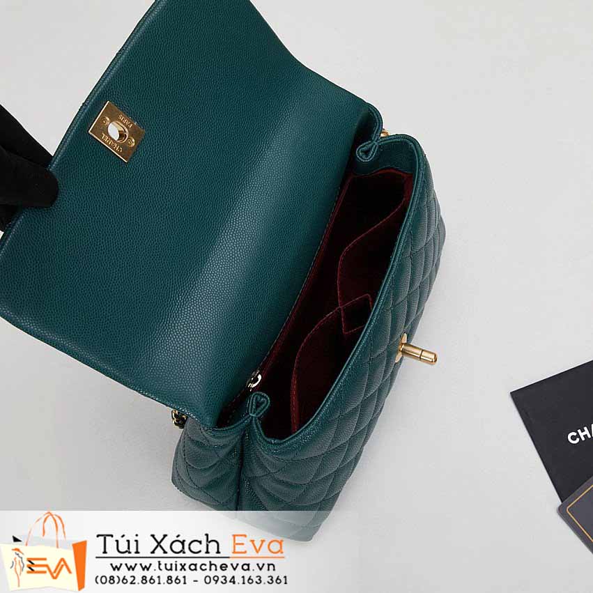 Túi Xách Chanel Coco Handle Bag Siêu Cấp Màu Xanh Lá Đẹp M92990.