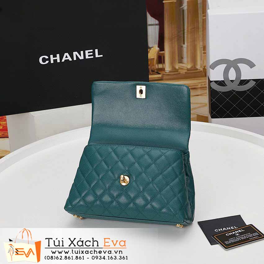 Túi Xách Chanel Coco Handle Bag Siêu Cấp Màu Xanh Lá Đẹp M92990.