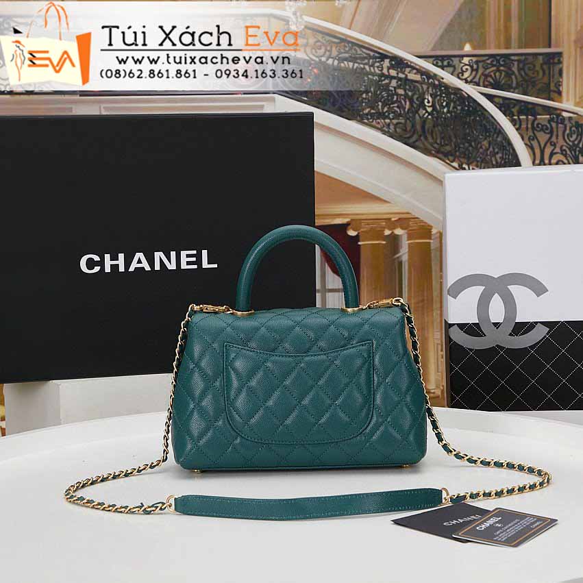 Túi Xách Chanel Coco Handle Bag Siêu Cấp Màu Xanh Lá Đẹp M92990.