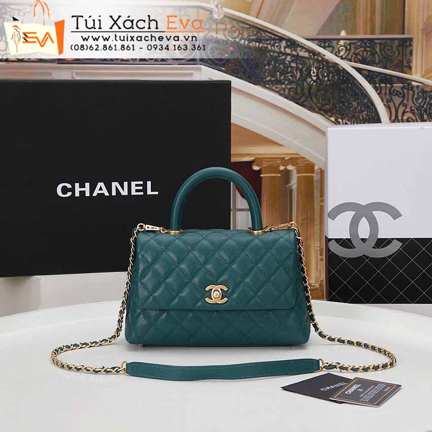 Túi Xách Chanel Coco Handle Bag Siêu Cấp Màu Xanh Lá Đẹp M92990.