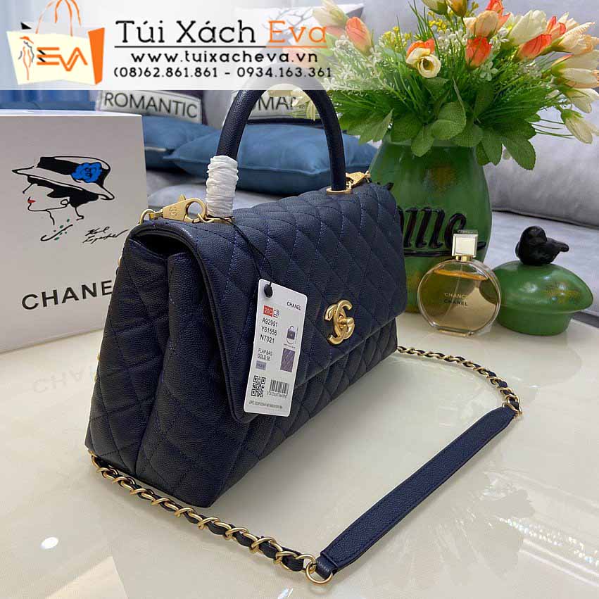 Túi Xách Chanel Coco Handle Bag Siêu Cấp Màu Xanh Đẹp M92991.