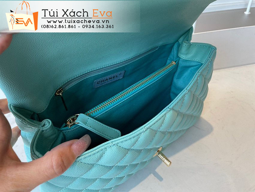 Túi Xách Chanel Coco Handle Bag Siêu Cấp Màu Xanh Đẹp M92993.
