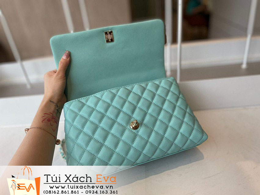 Túi Xách Chanel Coco Handle Bag Siêu Cấp Màu Xanh Đẹp M92993.