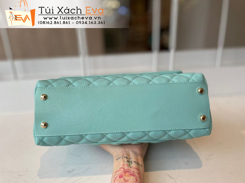 Túi Xách Chanel Coco Handle Bag Siêu Cấp Màu Xanh Đẹp M92993.
