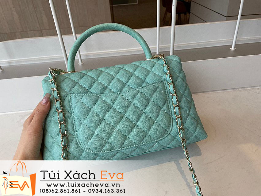 Túi Xách Chanel Coco Handle Bag Siêu Cấp Màu Xanh Đẹp M92993.