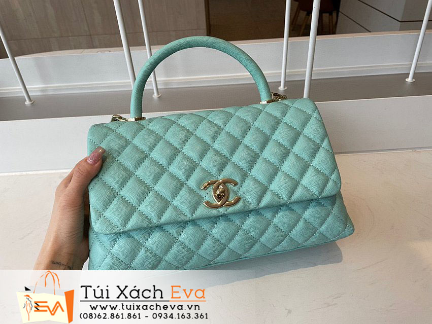 Túi Xách Chanel Coco Handle Bag Siêu Cấp Màu Xanh Đẹp M92993.