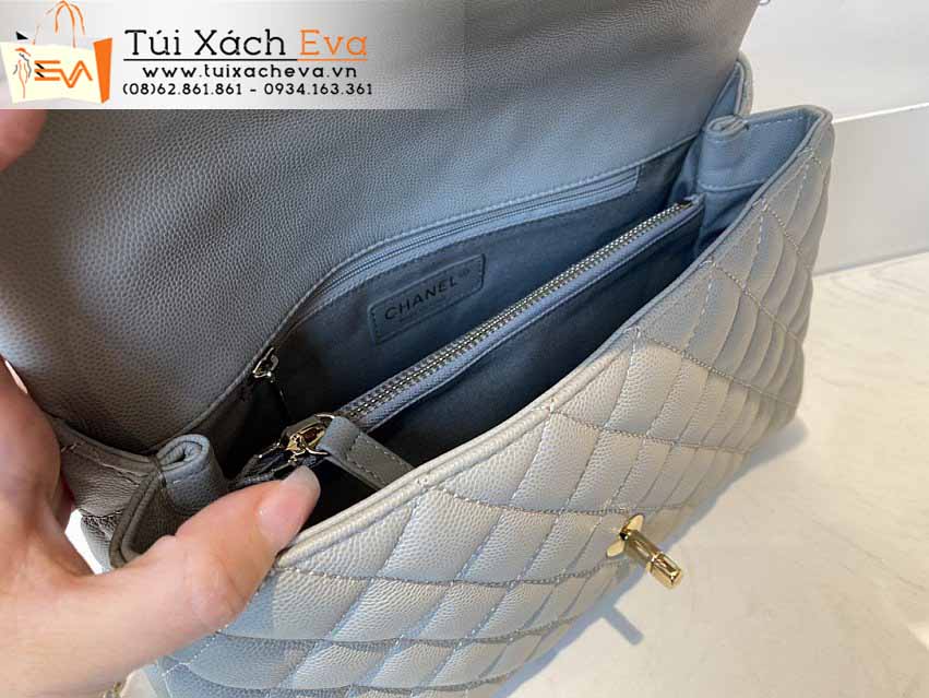 Túi Xách Chanel Coco Handle Bag Siêu Cấp Màu Xám Đẹp M92991