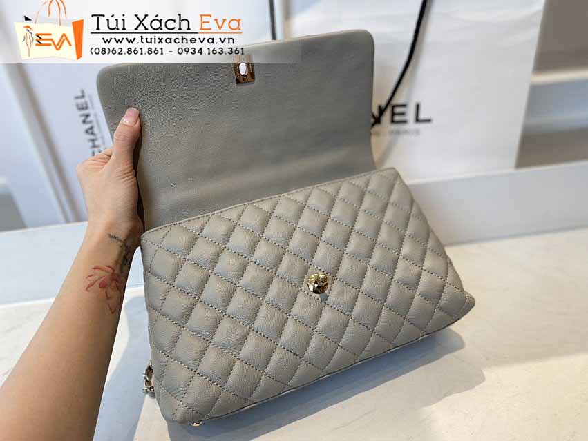 Túi Xách Chanel Coco Handle Bag Siêu Cấp Màu Xám Đẹp M92991