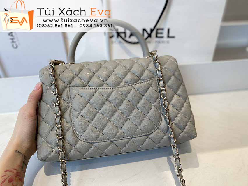 Túi Xách Chanel Coco Handle Bag Siêu Cấp Màu Xám Đẹp M92991