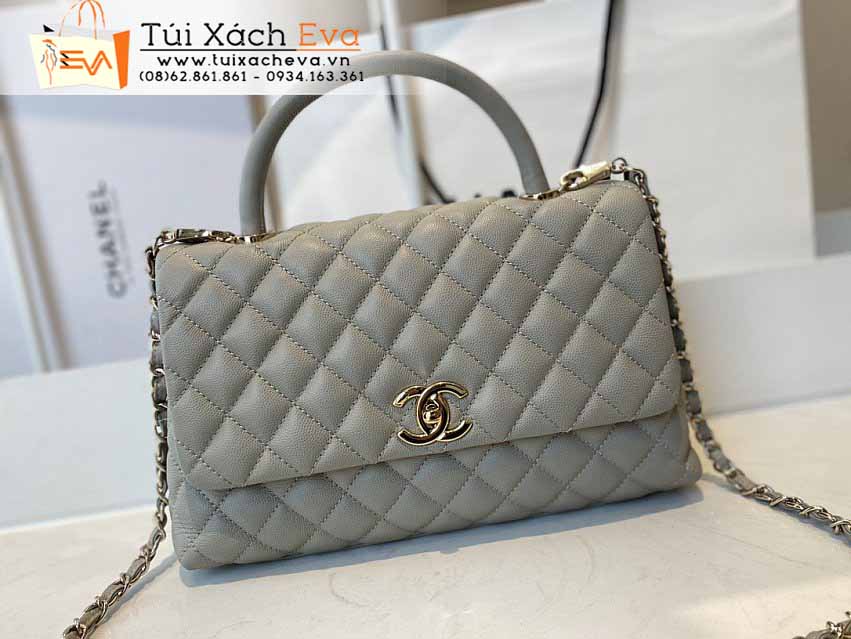 Túi Xách Chanel Coco Handle Bag Siêu Cấp Màu Xám Đẹp M92991